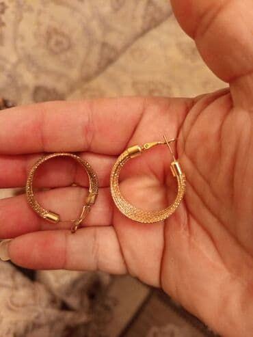 qadın üçün fiantlı sırğalar: Sırğa, Sarı qızıl — 3