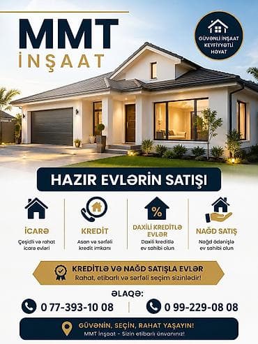 binede ipoteka evler: 2 otaqlı, 45 kv. m, Kredit var, Yeni təmirli — 1