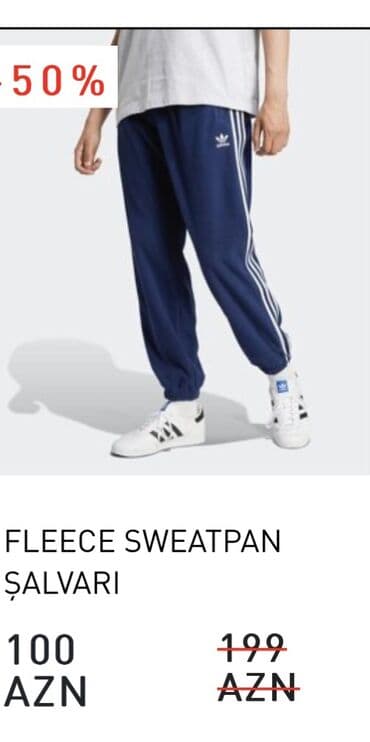 ağ şalvar: İdman Şalvar, Adidas, M, rəng - Göy — 4