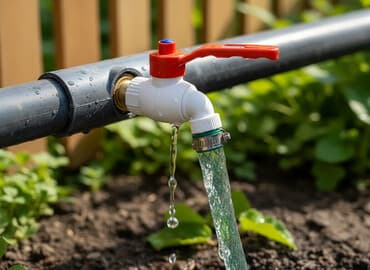 смесители в баку: Plastik korpuslu və qırmızı tutacaqlı su kranı. Boruya asan qoşulmaq — 1