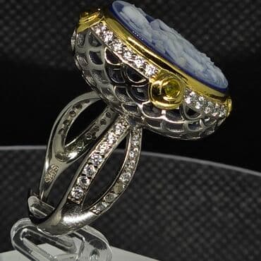 tək qaş qızıl uzuklər: Üzük, Ağ qızıl, Brilyant — 3