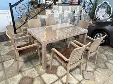 bineqedide satilan heyet evleri: Balkon üçün, Açılmayan, Dördbucaq masa, 6 stul — 3