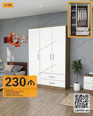 3 qapılı, Siyirməli, Rəngli, Digər material, Açılan, Düz dolab lalafo.az -da 3 qapılı, Siyirməli, Rəngli, Digər material, Açılan, Düz dolab