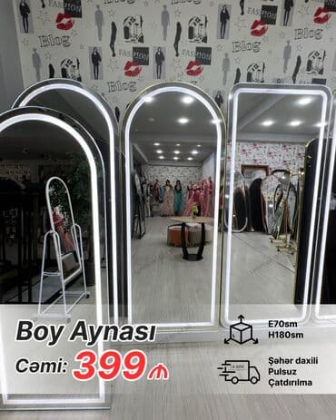 ev ucun guzgulər: Güzgü Döşəmə üstü, Sadə, Arxa işıqlı — 5