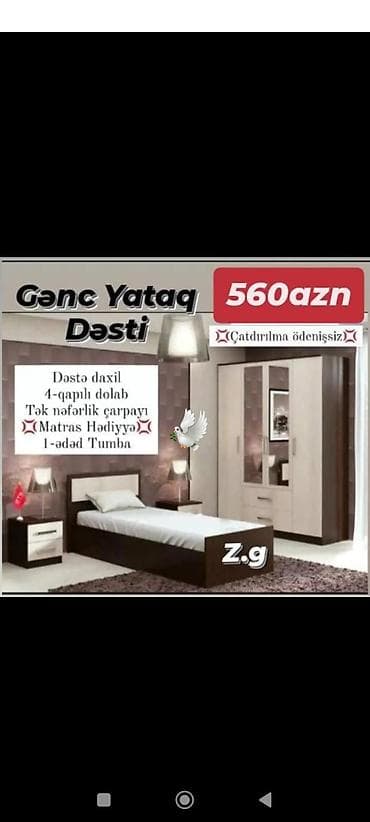 gence kreslo: Oğlan və qız üçün, Yeni, Təknəfərlik çarpayı, Dolab — 1