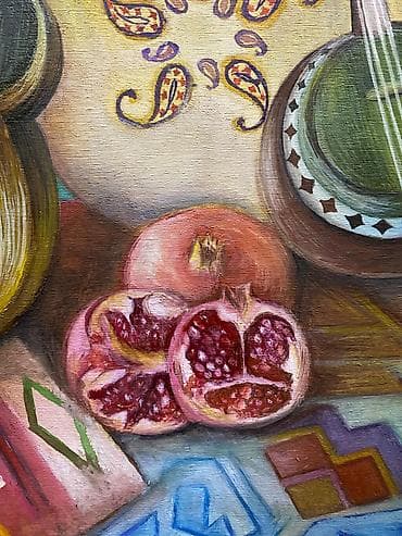 prezident sekilleri: Rəsm əsəri – “Azərbaycan” mövzulu natura-mort - Texnika: yağlı boya - — 3