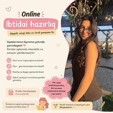 Сфера образования: ​📌 İbtidai Sinif Və Məktəbəqədər Hazırlıq (Online) ​Salam, əziz — 1