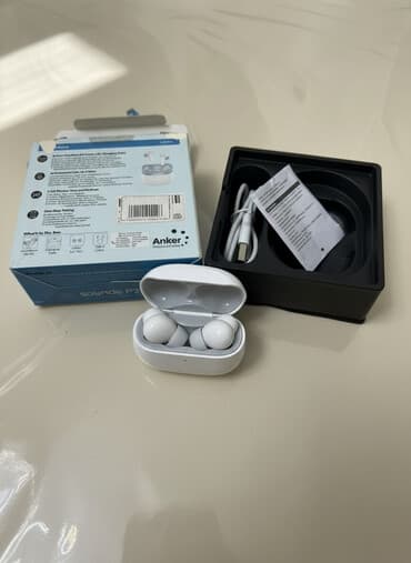 komputer ucun mikrofon: Simsiz (Bluetooth) Qulaqcıqlar, Anker, rəng - Ağ — 1