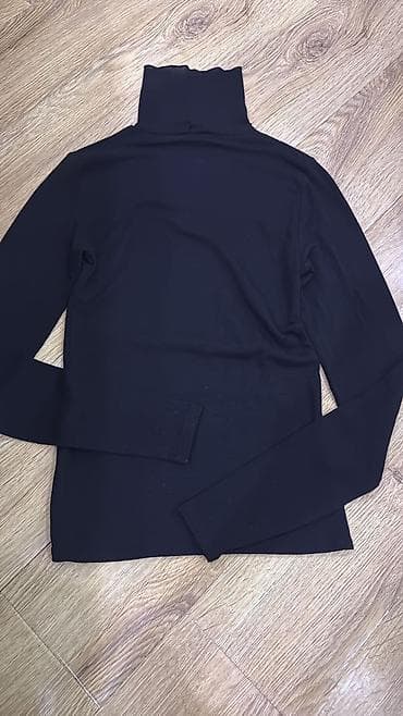 boğazlı kişi sviteri: Qara boğazlı köynək (turtleneck) - Rəng: Dərin qara - Model: Uzunqol — 2