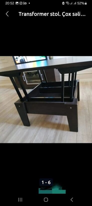 складная кровать трансформер: Журнальный стол, Б/у, Трансформер, Дерево, Квадратный стол — 2