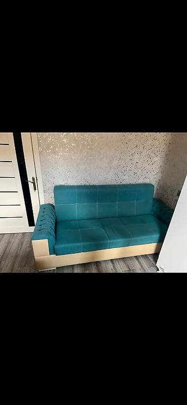 Məhsul: 3 nəfərlik yumşaq divan - Rəng: firuzə uzunluğu 2.20sm — 2