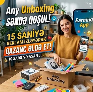 Any Unboxing – reklam izləyərək qazanma tətbiqi - Mobil “Earning