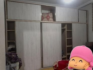 paltar dolab: 3 qapılı, Ağ, Digər material, Kupe, Düz dolab — 1