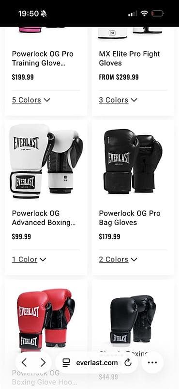 Everlast boks əlcəkləri – 12 oz - Rəng: mavi/ağ - Üzərində “EVERLAST — 2