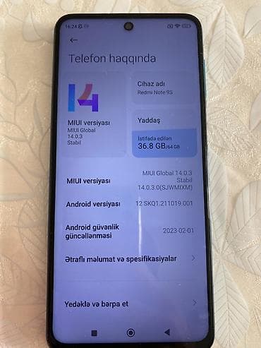 redmi niye 9: Redmi Note 9S, 64 GB, rəng - Göy, İki sim kartlı — 3