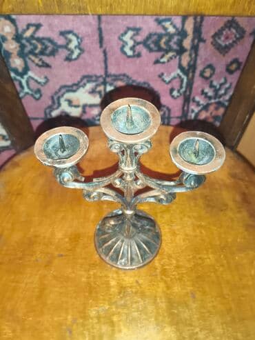 Mücrülər: Üçqat şamdan – metal (tökmə) materialdan, klassik dekorativ naxışlı — 1