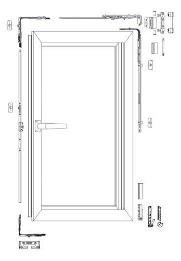 divar kağızları ve qiymetleri: Məhsul: Pəncərə qolu və aksesuarları - Solowin pəncərə qolu – ağ və — 2