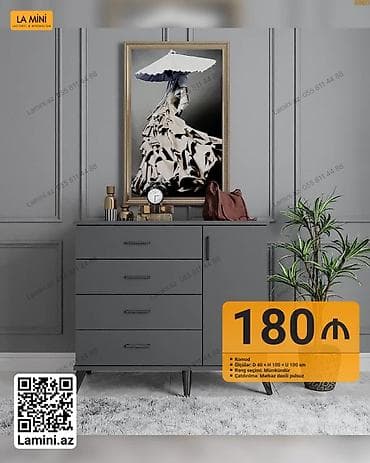 Komod – La Mini - Ölçülər: Dərinlik 40 sm x Hündürlük 100 sm x Uzunluq — 1