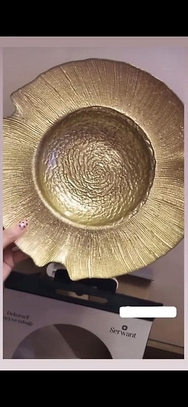 cayniy serviz: Məhsul: Emsan “Servant” dekorativ meyvə qabı - Rəng: Qızılı - — 2