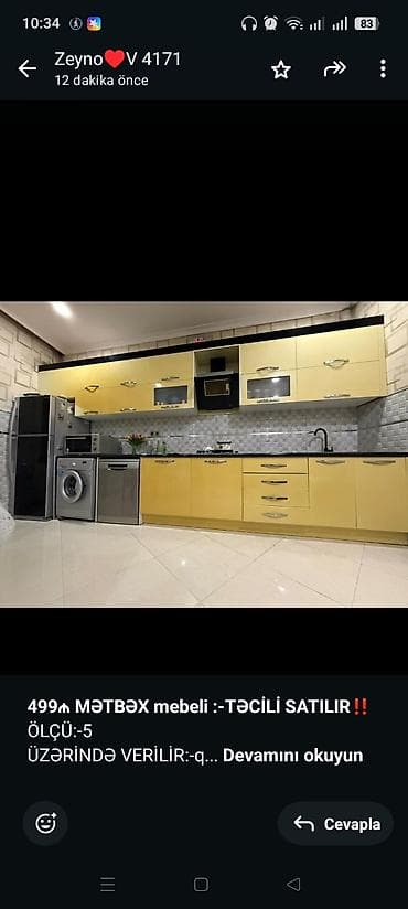 Мебель для дома: *499₼ MƏTBƏX mebeli :-TƏCİLİ SATILIR*‼️ ÖLÇÜ:-5 ÜZƏRİNDƏ VERİLİR:-qaz — 1