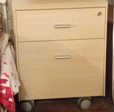 купить мебель для офиса бу: Ofis üçün mobil sənəd şkafı - Material: açıq ağac rəngli laminat/LDSP — 1