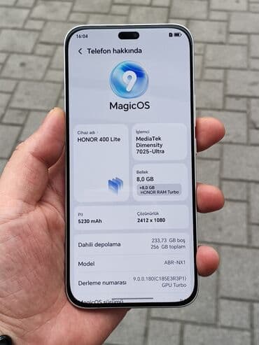 honor x70 qiymeti: Honor 400 Lite, 256 GB, rəng - Boz — 2