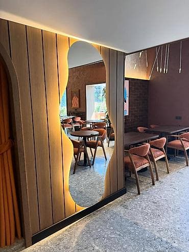 berber güzgüsü: Güzgü Divar üçün, Dairə, Dekorativ, Arxa işıqlı — 5