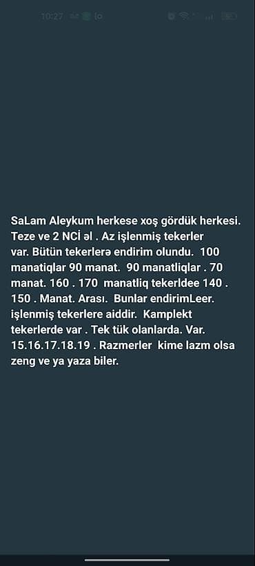 kia sumqayit: Teker Leer. qiymet 15 . 20. 30 .40. 50. civarı. kamplekt tekerlerde — 1