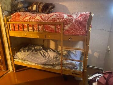 stollu ikimərtəbəli carpayı: Oğlan və qız üçün, Çarpayı, Matras ilə, Siyirməsiz, Taxta — 3