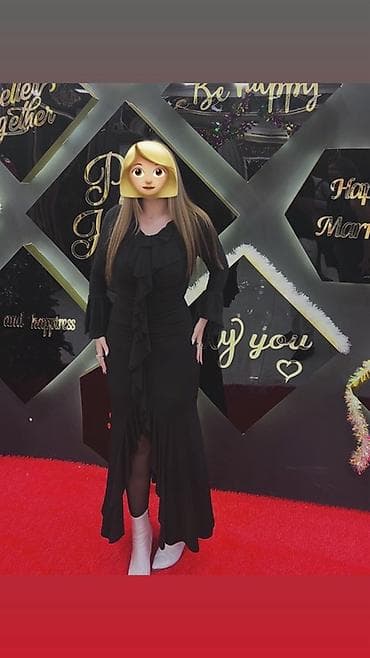 Qara zərif maxi paltar - Rəng: klassik qara - Model: Asimmetrik ətək