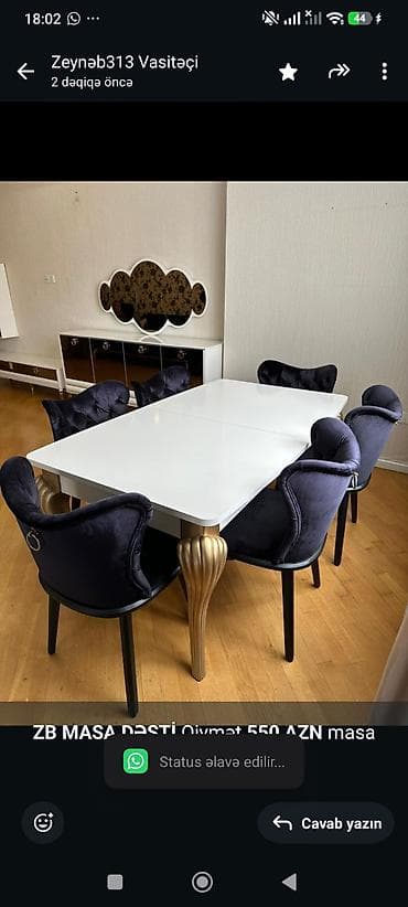 Qonaq otağı üçün, 6 stul