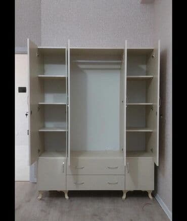 бу кровати: Yeni, Açılan, 4 qapılı Düz dolab, Qarderob, paltar dolabı, Azərbaycan — 27