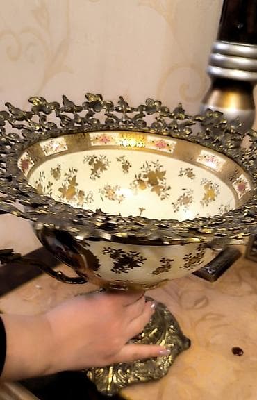 duz qablari: Antik üslubda dekorativ şirniyyat/mevələr üçün qab - Material: ağır — 3