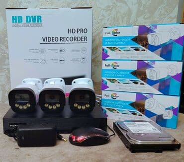 yaddaş karti: DVR 4 çıxışlidir (Təzədir) Telefondan izləmə. 3 ədəd color Full — 1