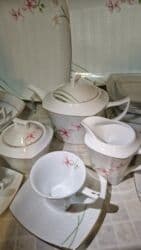 elit qab qacaq: Nahar dəsti, rəng - Ağ, Farfor, 12 nəfərlik — 2