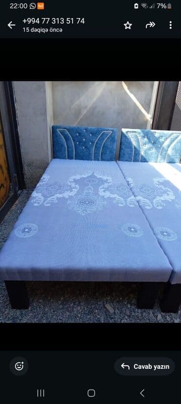 taxt uzluyu: Təzə çarpayılar. 1 nəfərlik çarpayılar 60manat. 2 nəfərlik taxt — 6
