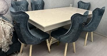 Qonaq otağı üçün, Yeni, Açılmayan, Kvadrat masa, 6 stul