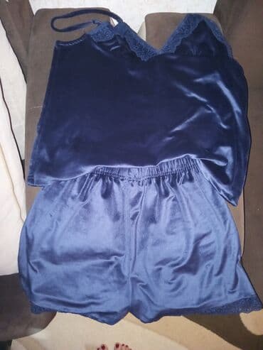 Bıçaqlar: Zərif qadın pijama dəsti,tünd göy — 3