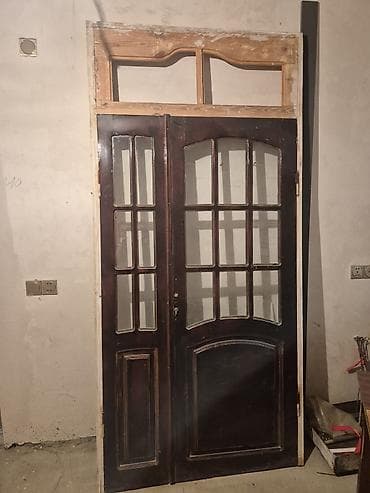 xonca qapilar: Taxta ikiqanadlı giriş/qonaq otağı qapısı olcu 1.20 ×2.50cm - — 3