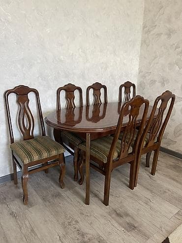 Qonaq otağı üçün, Açılan, Oval masa, 6 stul lalafo.az -da Qonaq otağı üçün, Açılan, Oval masa, 6 stul
