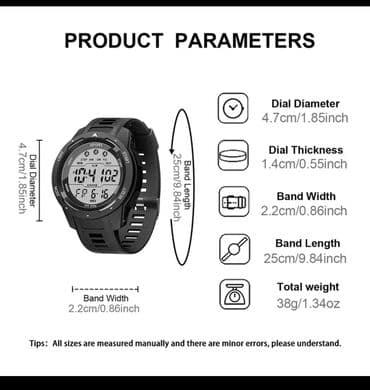 Очки: Rəqəmsal idman saatı - Ekran: Böyük rəqəmsal displey, mavi arxa işıq — 4