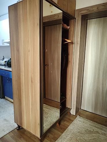 gencede qapi: Güzgülü giriş dolabı - Material: taxta teksturalı laminat — 2