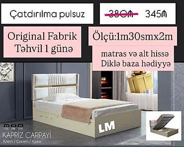 Təknəfərlik çarpayı, Bazalı, Matras ilə, Siyirməsiz lalafo.az -da Təknəfərlik çarpayı, Bazalı, Matras ilə, Siyirməsiz