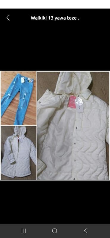 ketan şalvar: LC Waikiki uşaq geyim dəsti - Yaş: 13–14 (yawa teze) - Üst geyim: ağ — 1