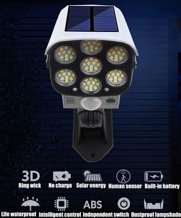 sensorlu lampa: Günəş ☀️⛅ enerjisi ilə işləyən sensorlu kamera 📷 formasında lampa LED — 5