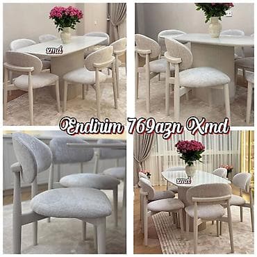 Mətbəx üçün, Açılmayan, Oval masa, 4 stul