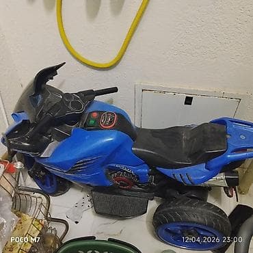 турбо аз мотоциклы: Uşaq üçün elektrikli motosiklet (3 təkərli), mavi rəng.Yeni kimidir — 2