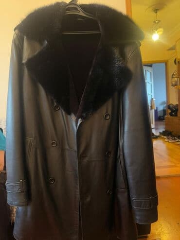 кожаная куртка мужская: Дубленка, цвет - Черный — 2