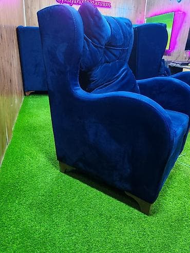 kreslo tek: Məhsul: Tək nəfərlik kreslo - Rəng: tünd göy (royal blue) - Parça — 1