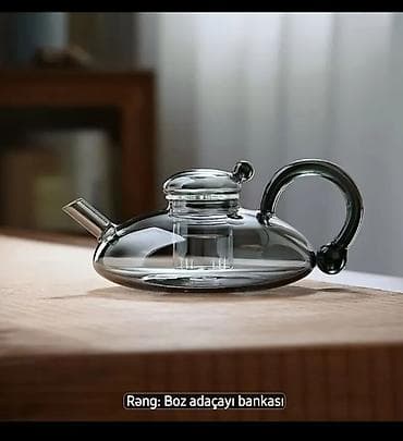 şuşə caynik: Yeni, rəng - Boz, Dəm caydanı, Şüşə, 0,3 bucket volume l — 5
